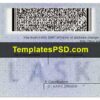 Alaska Drivers License Template PSD Back