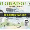 Colorado Drivers License PSD template front new