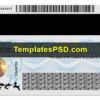Florida Driving License Template PSD Back
