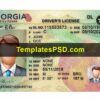 Georgia Drivers License Template Front New