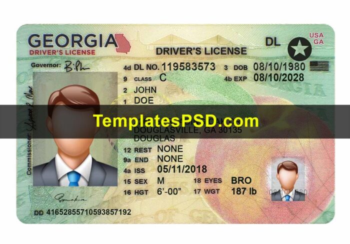 Georgia Drivers License Template Front New Georgia Drivers License Template Front New