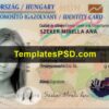 Hungary ID Card Template Front