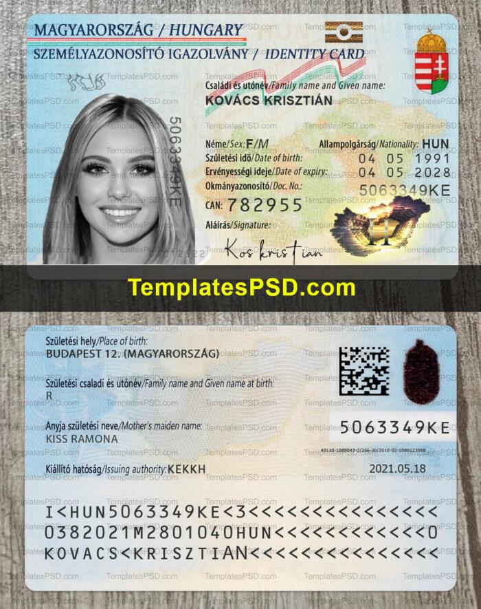 Hungary ID Card Template PSD1 Hungary ID Card Template PSD
