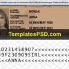 Ireland Passport Card template PSD Back