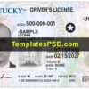 Kentucky Drivers License Template New Front