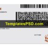 Maine drivers license template psd back