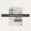 Maine drivers license template psd scan