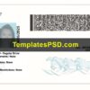 Montana Drivers License Template PSD Back