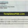 Portugal ID Card Template PSD Back