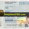 Portugal ID Card Template PSD Front