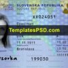 Slovak ID Card Template PSD Front