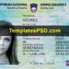 Slovenian ID card template front