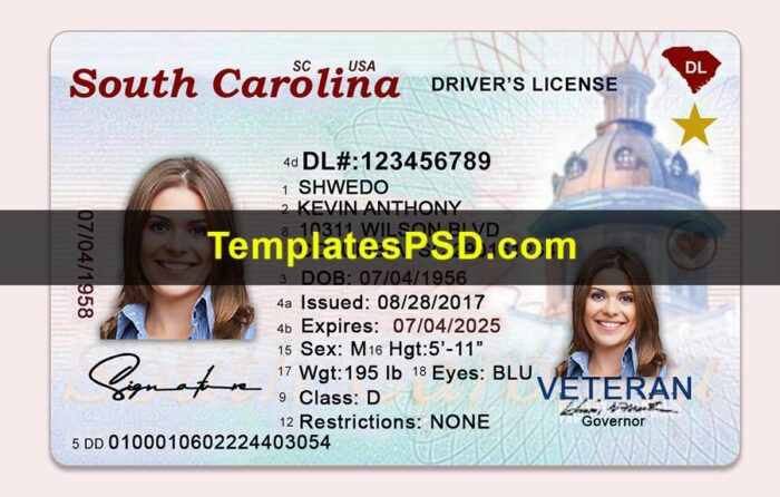 South Carolina Drivers License Template New Front South Carolina Drivers License Template New Front