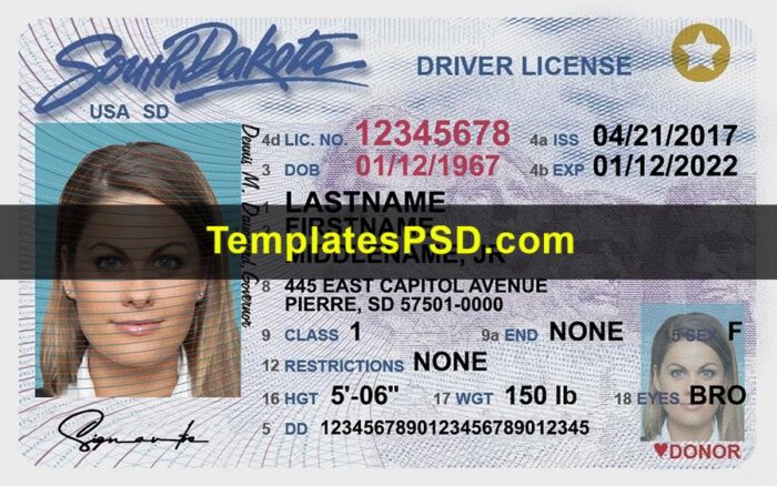 South Dakota Drivers License Template New Front South Dakota Drivers License Template New Front