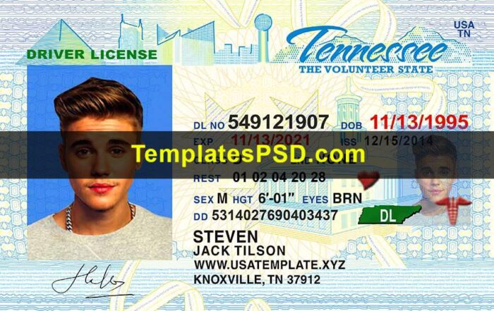 Tennessee Drivers License Template New Front Tennessee Drivers License Template New Front
