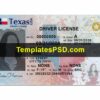 Texas Driver License New PSD Template Fake Front