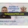 Trinidad and Tobago National Identity Card Template Front