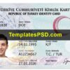 Turkey ID Card Template PSD Front