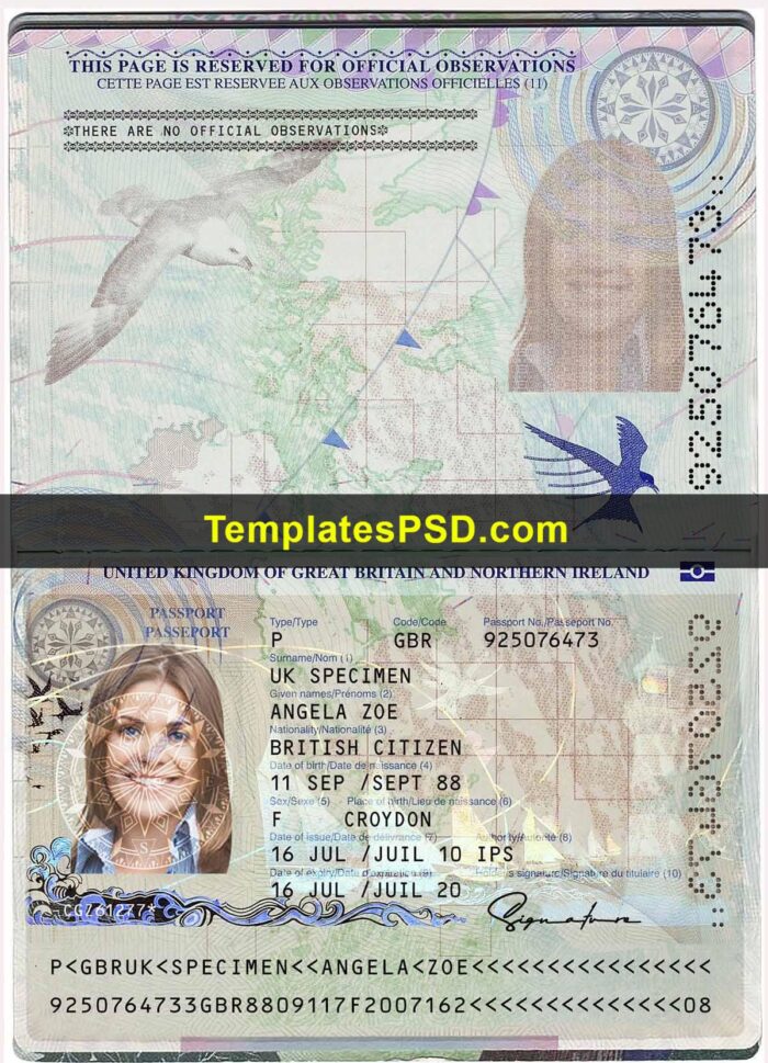 UK Passport PSD Template PSD UK Passport PSD Template PSD