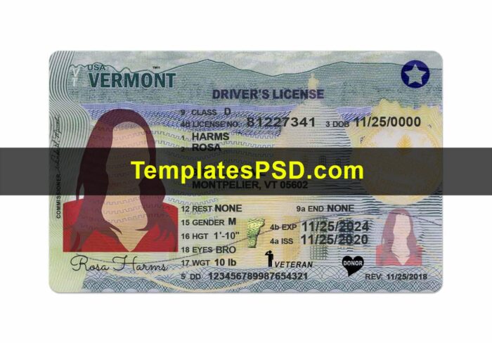 Vermont Driver License Template New Front Vermont Driver License Template New Front