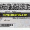 Virginia Drivers license template psd back