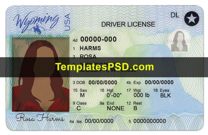 Wyoming Driver License Template New Front Wyoming Driver License Template New Front