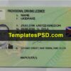 UK Provisional Drivers License Template PSD Front